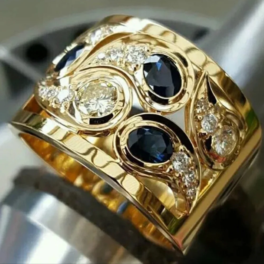Gorgeous Dual Stone Gold Cuff Bracelet